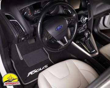 Килимки в салон для Ford Focus III '11- текстильні, сірі (Стандарт Плюс)