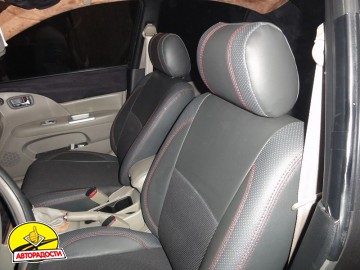 Авточохли Premium для салону Ford Focus III '11-, Trend, хетчбек/седан/універсал червона строчка (MW Brothers)