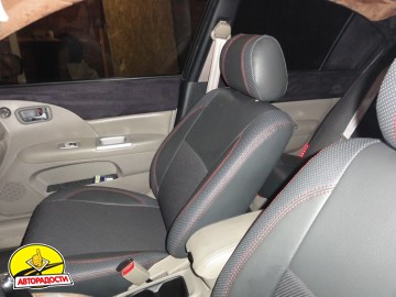 Авточохли Premium для салону Ford Focus III '11-, Trend, хетчбек/седан/універсал червона строчка (MW Brothers)