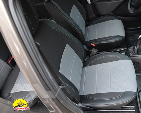 Авточохли Premium для салону Lada (ВАЗ) Granta 2190 '11- сіра строчка (MW Brothers)