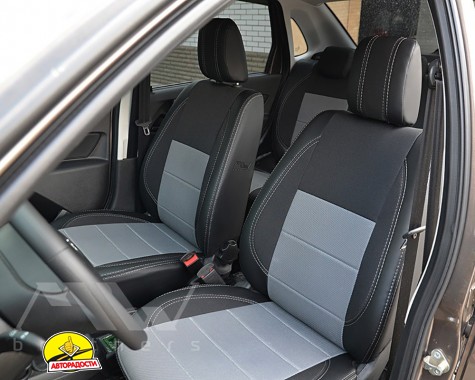 Авточохли Premium для салону Lada (ВАЗ) Granta 2190 '11- сіра строчка (MW Brothers)