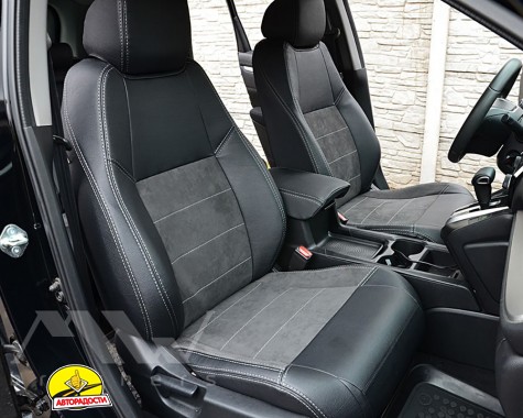 Авточохли Leather Style для салону Honda CR-V '17-, сіра строчка (MW Brothers)