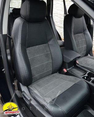 Авточохли Leather Style для салону Honda CR-V '17-, сіра строчка (MW Brothers)