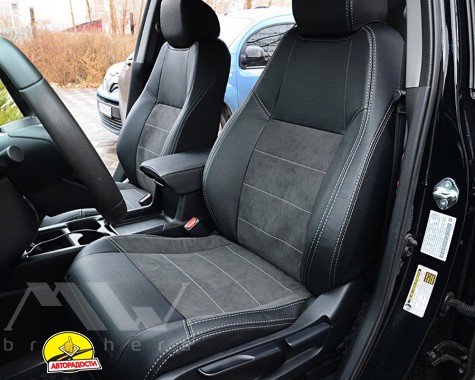 Авточохли Leather Style для салону Honda CR-V '17-, сіра строчка (MW Brothers)