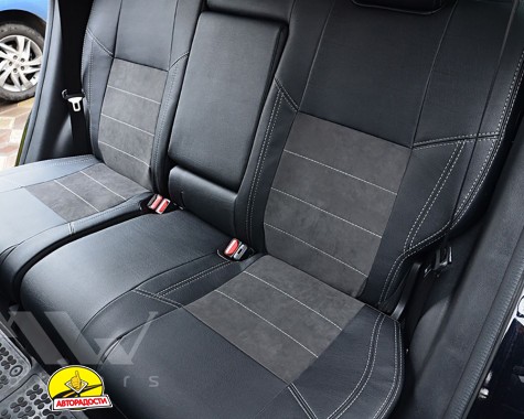 Авточохли Leather Style для салону Honda CR-V '17-, сіра строчка (MW Brothers)