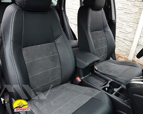 Авточохли Leather Style для салону Honda CR-V '17-, сіра строчка (MW Brothers)