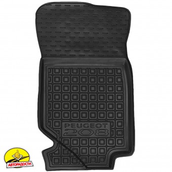 Килимки в салон для Peugeot 208 '19- (ДВЗ), гумові, чорні (AVTO-Gumm)