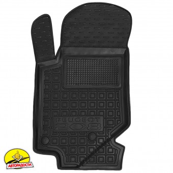 Килимки в салон передні для Peugeot 208 '19- (ДВЗ), гумові, чорні (AVTO-Gumm)