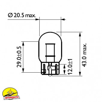 ����������� �������� Philips Vision W21W 12V 21W W3x16d (2 ��.)