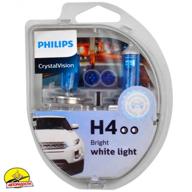 ����������� �������� Philips CrystalVision H4 12V 60/55W (��������: 2 ��.)
