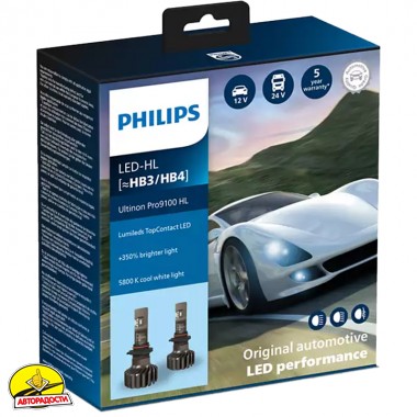 ����������� �������� Philips Ultinon Pro9100 LED HB3/HB4 5800� (2 ��.)
