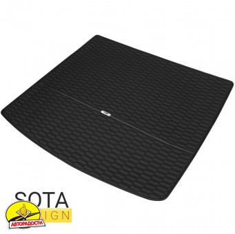 Килимок в багажник для Toyota Land Cruiser 300 '21-, 5 місць, екошкіра, Wave Style, чорний (Inliner)