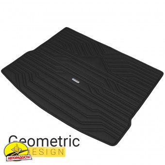 Килимок в багажник для Toyota Land Cruiser 300 '21-, 5 місць, екошкіра, Wave Style, чорний (Inliner)