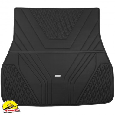 Килимок в багажник для Toyota Land Cruiser 300 '21-, 5 місць, екошкіра, Wave Style, чорний (Inliner)