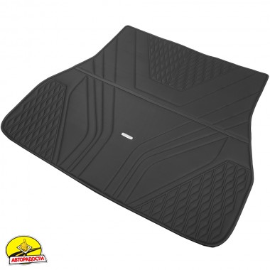 Килимок в багажник для Toyota Land Cruiser 300 '21-, 5 місць, екошкіра, Wave Style, чорний (Inliner)