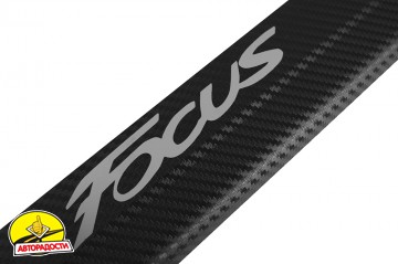 Накладки на пороги карбон для Ford Focus III '11- (Premium + k)