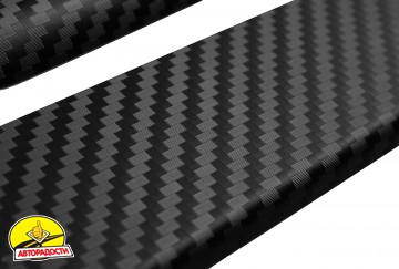 Накладки на пороги карбон для Renault Megane '02-08 хетчбек/універсал 5 дв. (Premium + k)