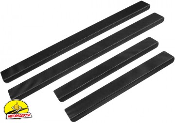 Накладки на пороги карбон для Renault Megane '02-08 хетчбек/універсал 5 дв. (Premium + k)