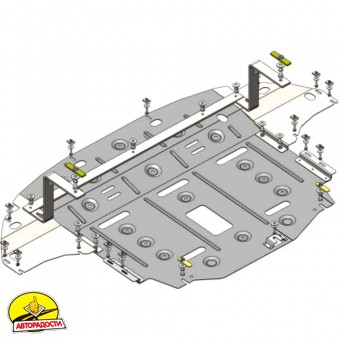 Захист двигуна та КПП, радіатора для Hyundai Ioniq Electric '16-, седан (Кольчуга) WhiteCover