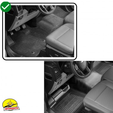 Килимки в салон Ford F-150 '20-, SuperCab, текстильні, сірі (Стандарт)