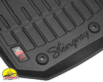 Килимки в салон передні 3D Peugeot 208 '19- (ДВЗ), гумові (Stingray)