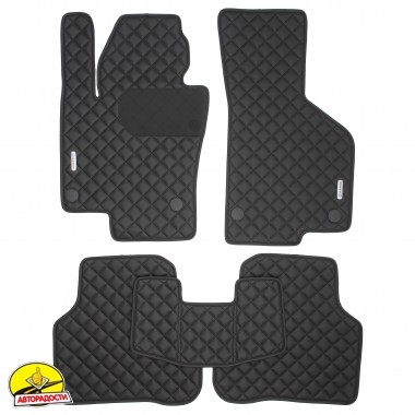 Килимки в салон Volkswagen Passat B7 '10-14, Diamond Style, з екошкіри, чорні (Inliner)