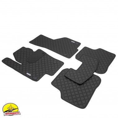 Килимки в салон Volkswagen Passat B7 '10-14, Diamond Style, з екошкіри, чорні (Inliner)