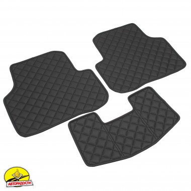 Килимки в салон Volkswagen Passat B7 '10-14, Diamond Style, з екошкіри, чорні (Inliner)