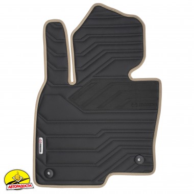 Килимки в салон Mazda CX-5 '17- USA, екошкіра, Geometric Design, чорні з бежевою тасьмою та чорною ниткою (Inliner)