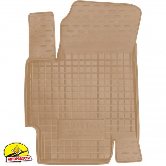 Килимки в салон Hyundai Accent '06-10 гумові, бежеві (AVTO-Gumm)
