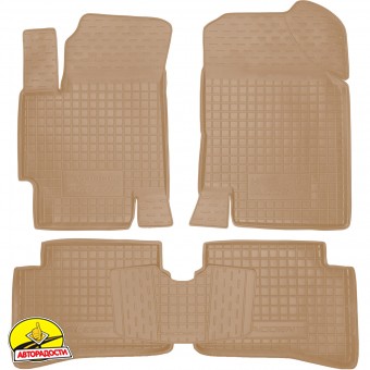 Килимки в салон Hyundai Accent '06-10 гумові, бежеві (AVTO-Gumm)