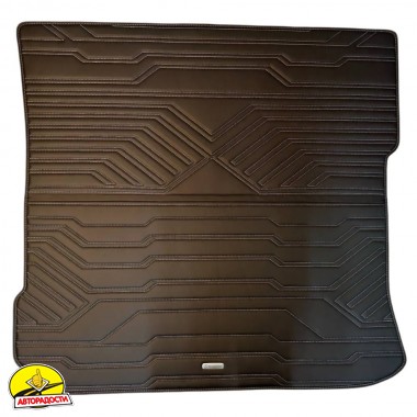 Килимок в багажник Mercedes EQS SUV X296 '23- (5 місць), екошкіра, Geometric Design, чорний з сірою ниткою (Inliner)