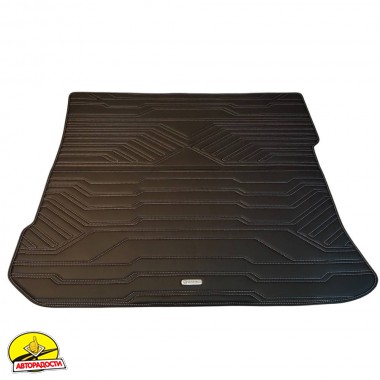 Килимок в багажник Mercedes EQS SUV X296 '23- (5 місць), екошкіра, Geometric Design, чорний з сірою ниткою (Inliner)