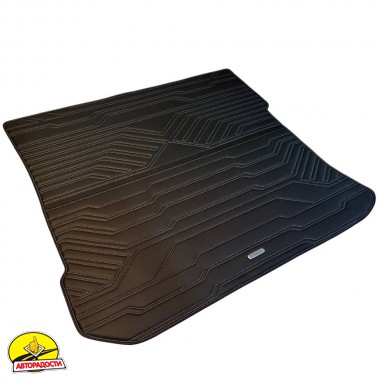 Килимок в багажник Mercedes EQS SUV X296 '23- (5 місць), екошкіра, Geometric Design, чорний з сірою ниткою (Inliner)