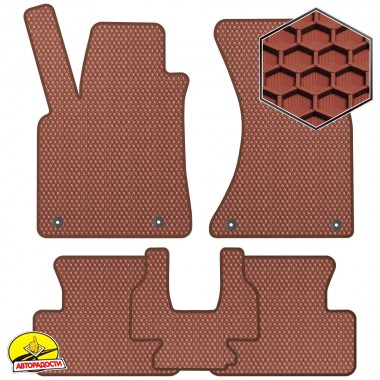Гумові килими Audi Q5 (8R) '08-17 (з лентяйкою) коричневі (NeoGum)