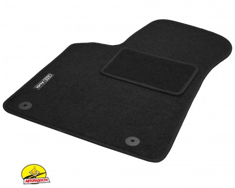 Килимки в салон Audi Q5 (8R) '08-17 (з лентяйкою) текстильні, чорні (Стандарт)