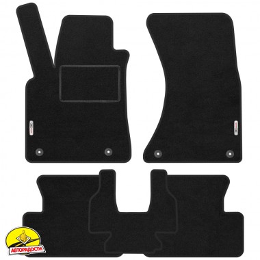 Килимки в салон Audi Q5 (8R) '08-17 (з лентяйкою) текстильні, чорні (Стандарт)
