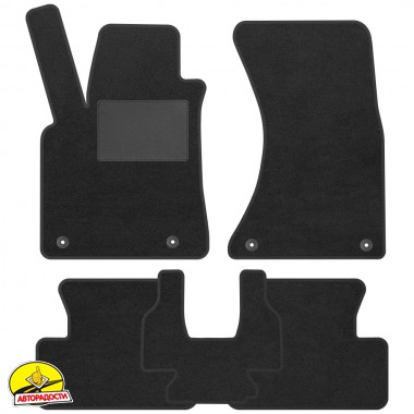 Килимки в салон Audi Q5 (8R) '08-17 (з лентяйкою) текстильні, чорні (Optimal)