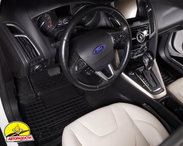 Килимки в салон для Ford Focus III '11-18 гумові, чорні (AVTO-Gumm)