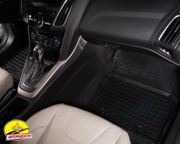 Килимки в салон для Ford Focus III '11-18 гумові, чорні (AVTO-Gumm)