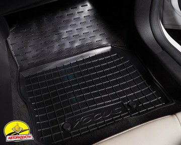 Килимки в салон для Ford Focus III '11-18 гумові, чорні (AVTO-Gumm)