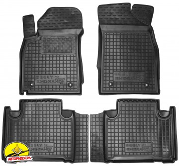 Килимки в салон для Geely Emgrand X7 '13- гумові, чорні (AVTO-Gumm)