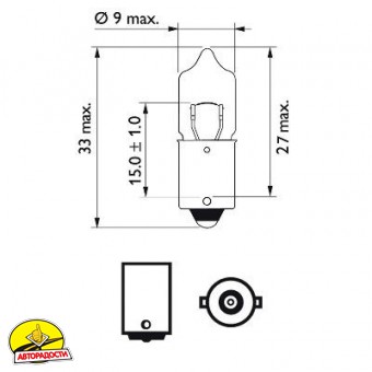 ����������� �������� Philips Standard Vision H10W 10W 12V